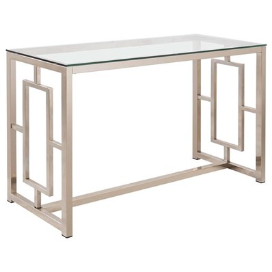 Coaster Furniture Merced 703739 Glass Top Metal Entryway Sofa Console Table - Nickel