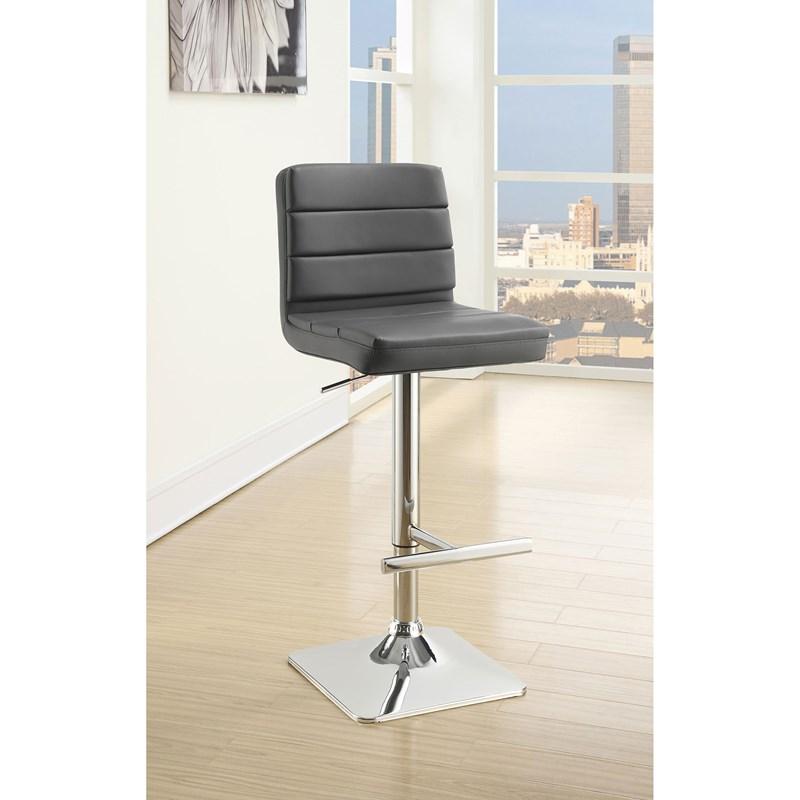 Large Picture of Coaster Furniture Bianca 120696 Upholstered Adjustable Bar Stool - Grey