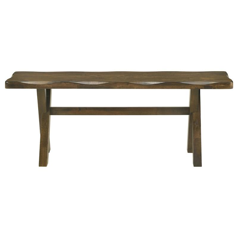 Large Picture of Coaster Furniture Alston 106383 47-inch Solid Wood Dining Bench - Knotty Nutmeg