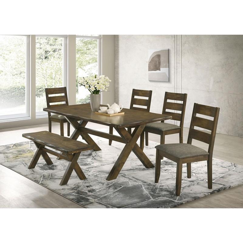 Large Picture of Coaster Furniture Alston 106383 47-inch Solid Wood Dining Bench - Knotty Nutmeg