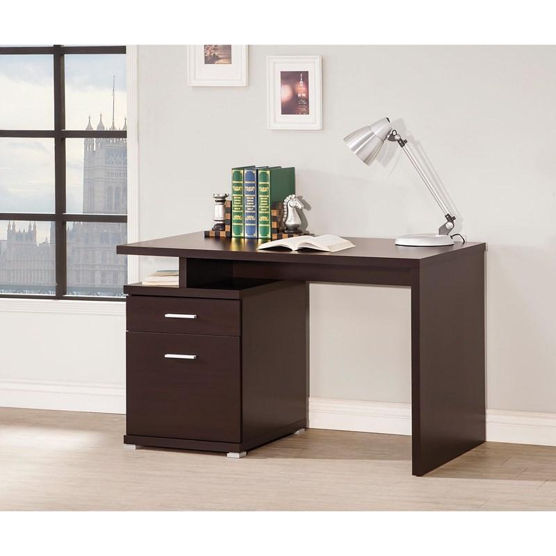 Large Picture of Coaster Furniture Irving 800109 47-inch 2-Drawer Office Computer Desk - Cappuccino