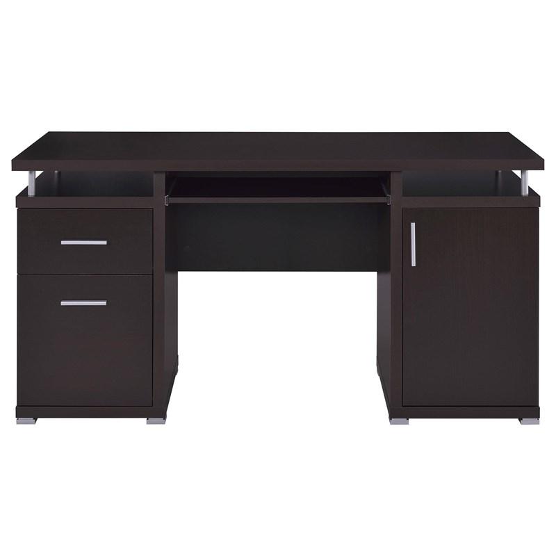 Large Picture of Coaster Furniture Tracy 800107 55-inch 2-Drawer Office Computer Desk - Cappuccino