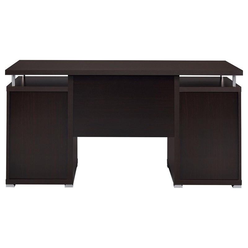 Large Picture of Coaster Furniture Tracy 800107 55-inch 2-Drawer Office Computer Desk - Cappuccino