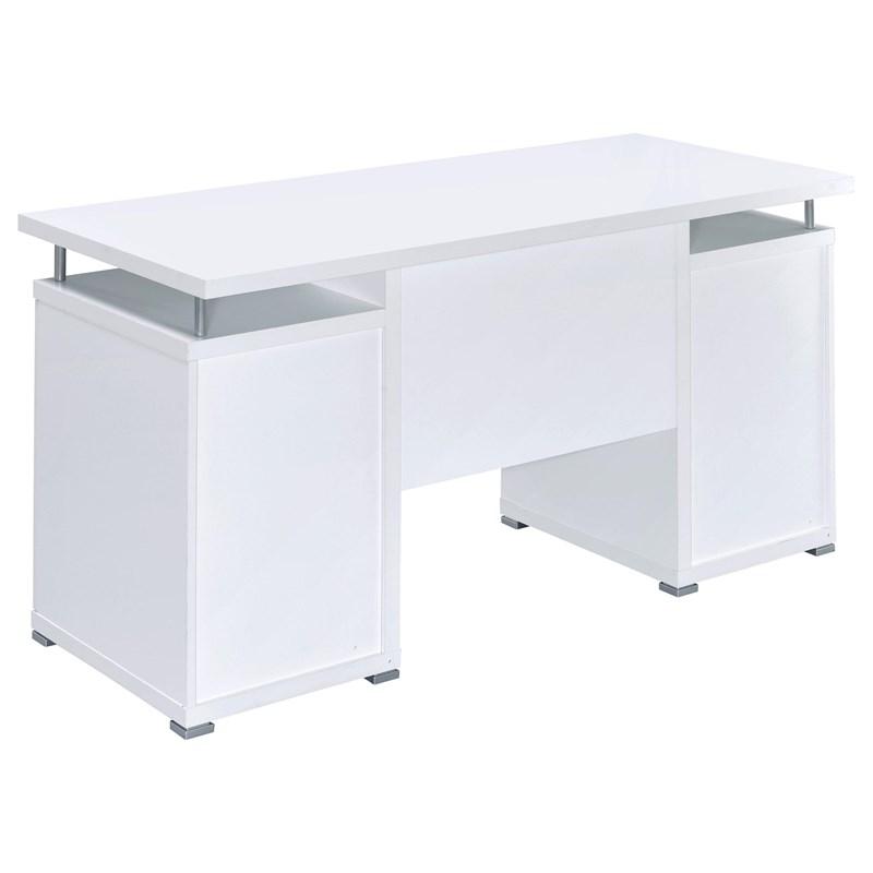 Large Picture of Coaster Furniture Tracy 800108 55-inch 2-Drawer Office Computer Desk - White