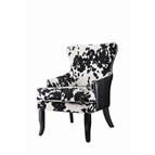 Coaster Furniture Trea 902169 Cowhide Print Upholstered Accent Chair - Black and White