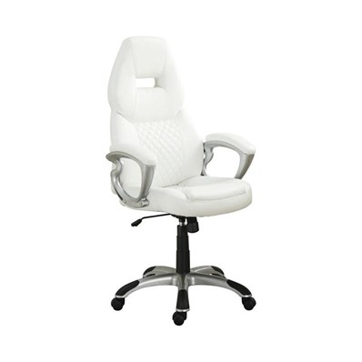 Coaster Furniture Bruce 800150 Upholstered Adjustable Home Office Desk Chair - White
