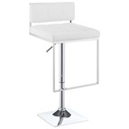 Coaster Furniture Alameda 100193 Adjustable Bar Stool - Chrome and White