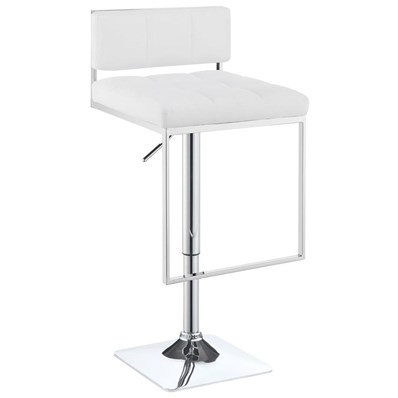 Coaster Furniture Alameda 100193 Adjustable Bar Stool - Chrome and White