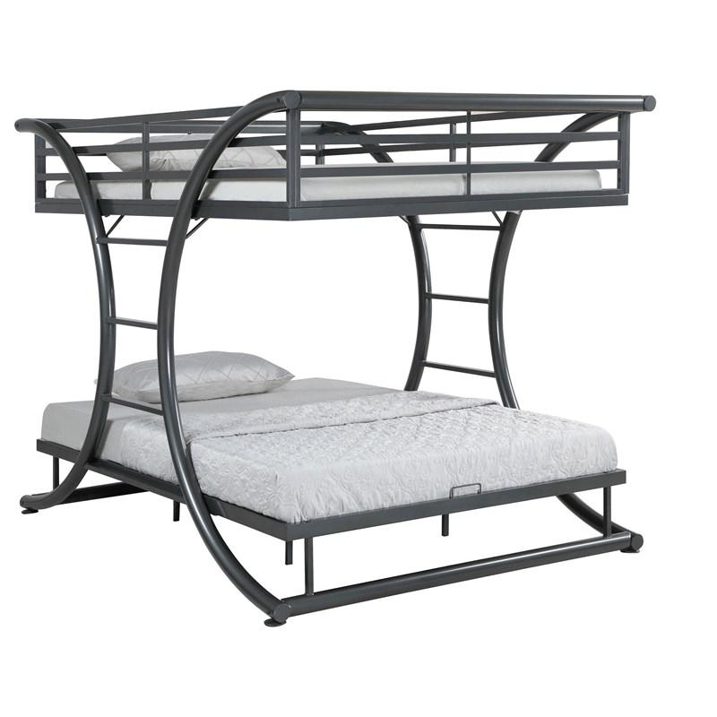 Large Picture of Coaster Furniture Stephan 460078 Metal Full Over Full Bunk Bed - Gunmetal
