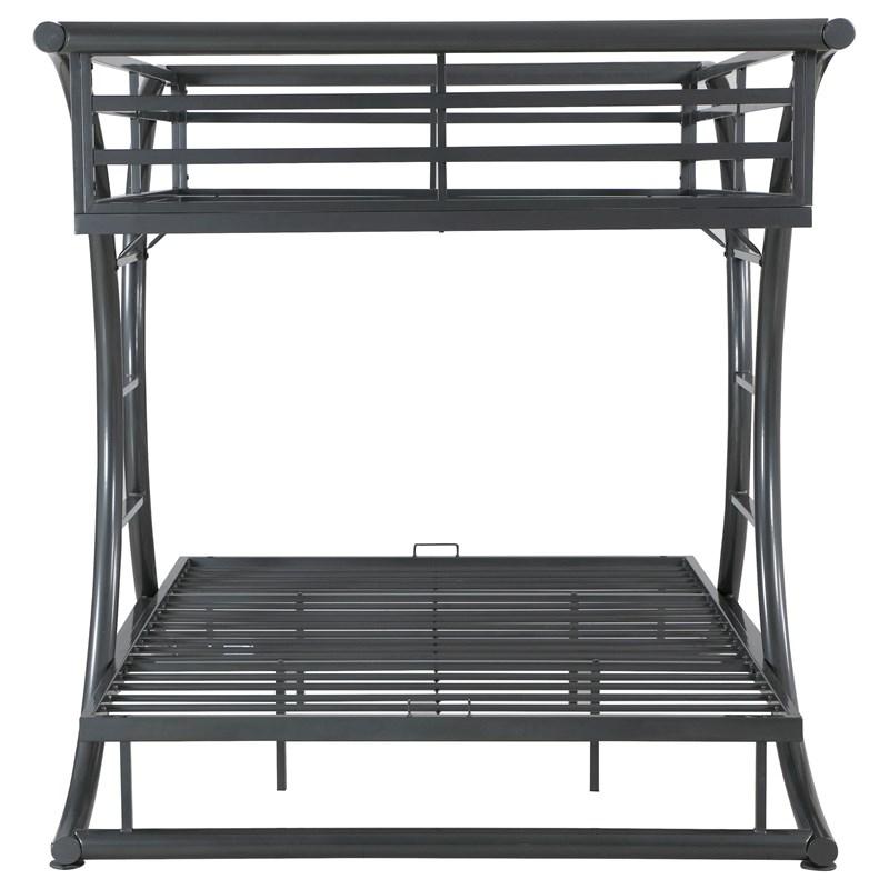 Large Picture of Coaster Furniture Stephan 460078 Metal Full Over Full Bunk Bed - Gunmetal