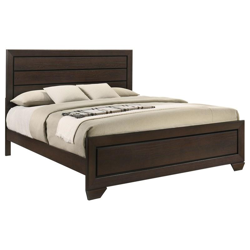 Large Picture of Coaster Furniture Kauffman 204391KE Wood Eastern King Panel Bed - Dark Cocoa