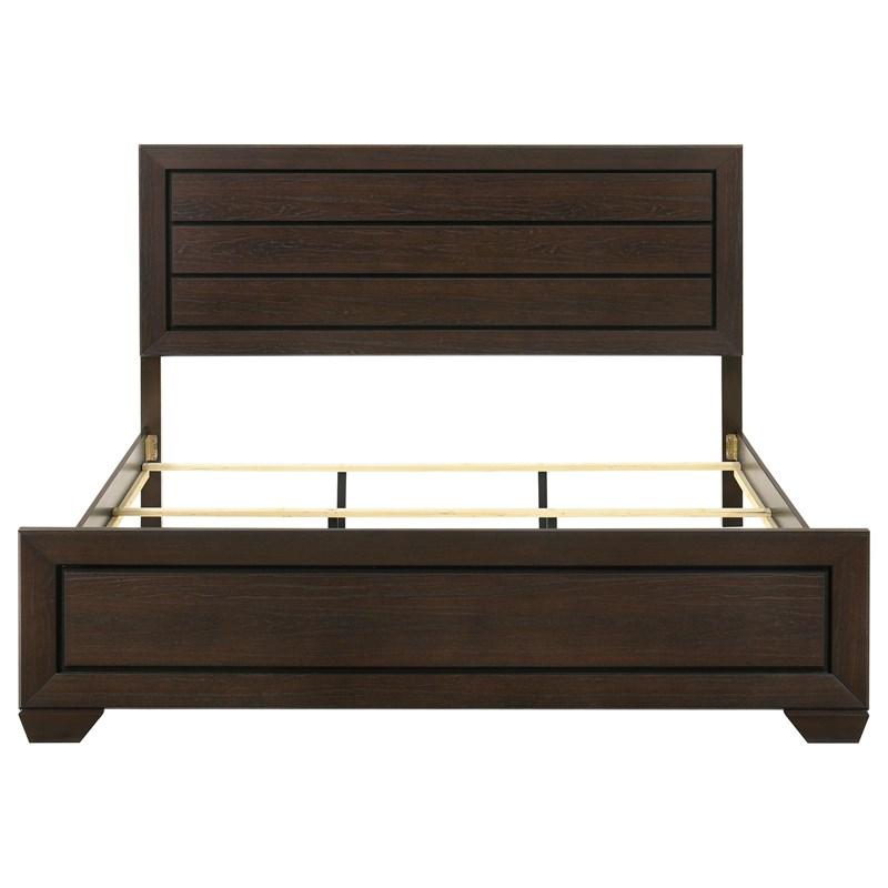 Large Picture of Coaster Furniture Kauffman 204391KE Wood Eastern King Panel Bed - Dark Cocoa