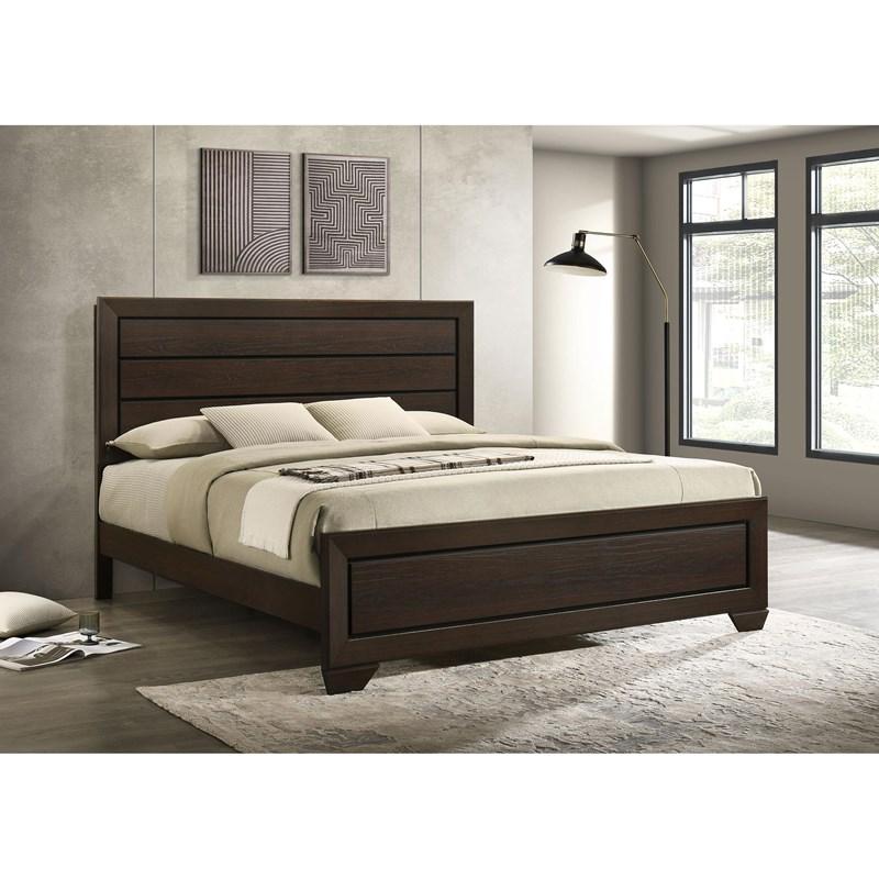 Large Picture of Coaster Furniture Kauffman 204391KE Wood Eastern King Panel Bed - Dark Cocoa