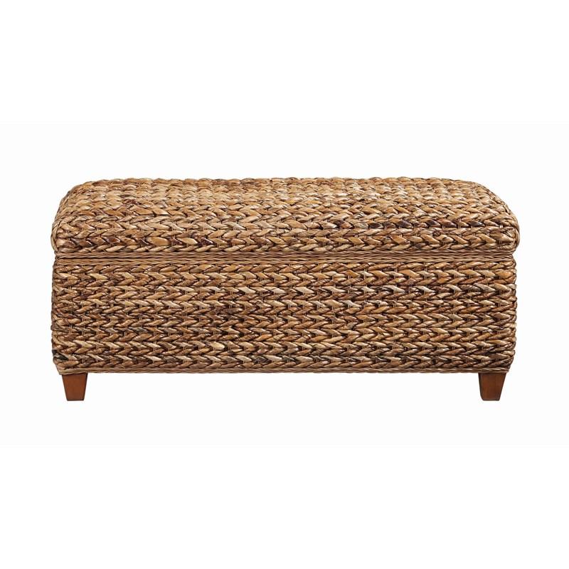 Large Picture of Coaster Furniture Laughton 500215 Hand-Woven Banana Leaf Storage Trunk - Amber
