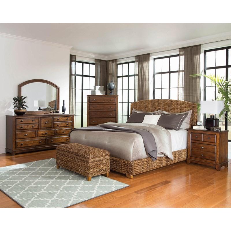 Large Picture of Coaster Furniture Laughton 500215 Hand-Woven Banana Leaf Storage Trunk - Amber