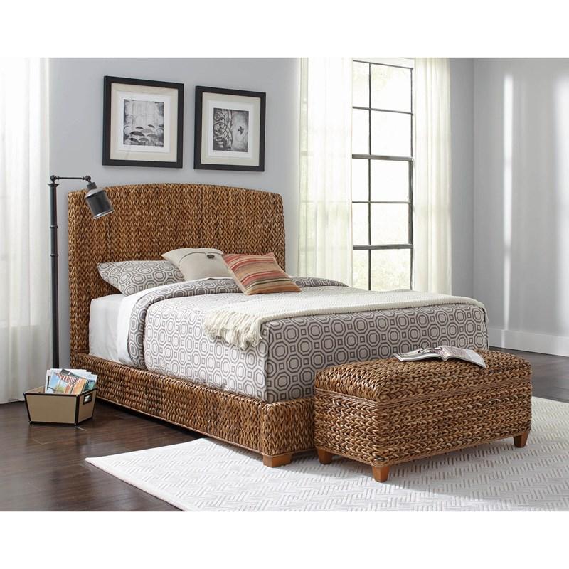Large Picture of Coaster Furniture Laughton 500215 Hand-Woven Banana Leaf Storage Trunk - Amber