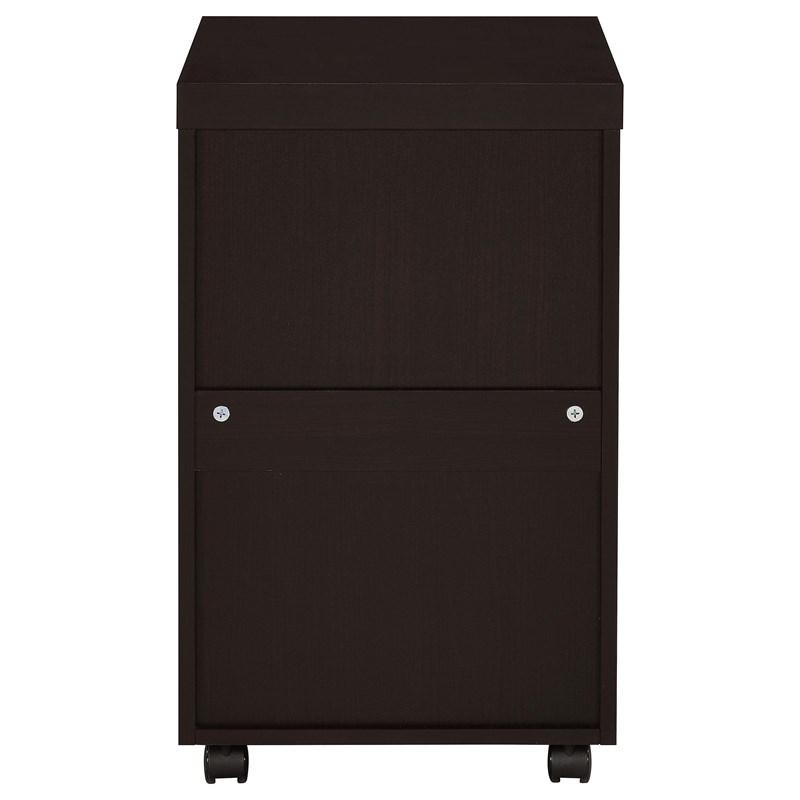 Large Picture of Coaster Furniture Skeena 800903 3-Drawer Mobile Office Storage Cabinet - Cappuccino