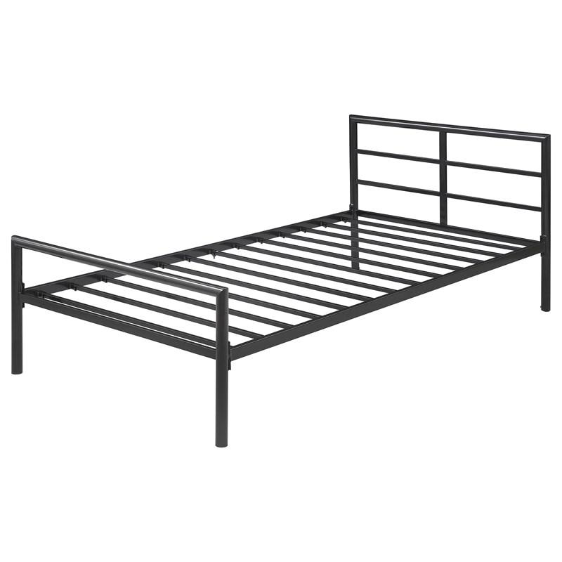 Large Picture of Coaster Furniture Fisher 300279T Metal Twin Open Frame Bed - Gunmetal