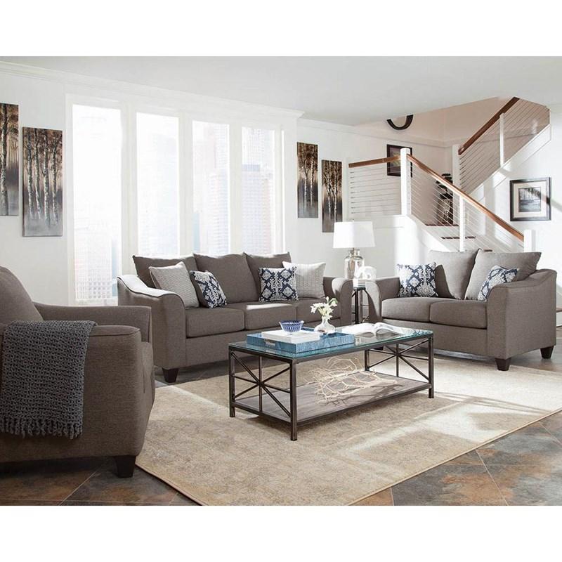 Large Picture of Coaster Furniture Salizar 506022 Upholstered Flared Arm Loveseat - Charcoal Grey
