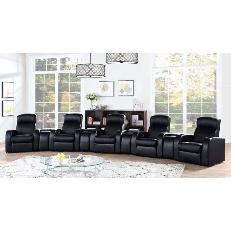 Large Picture of Coaster Furniture Cyrus 600002 Upholstered Home Theater Storage Wedge Console - Black