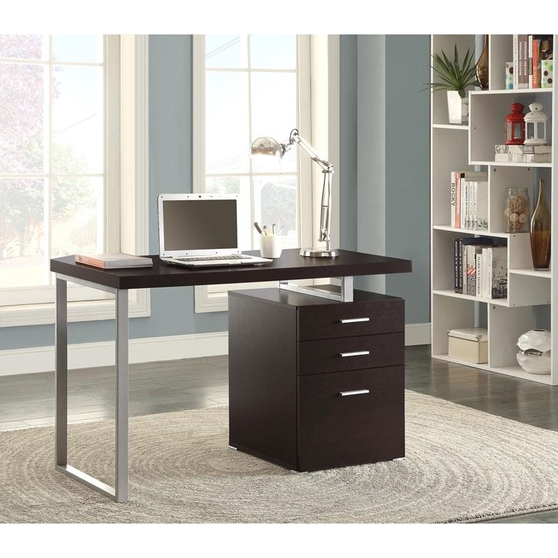 Large Picture of Coaster Furniture Brennan 800519 47-inch 3-Drawer Office Computer Desk - Cappuccino