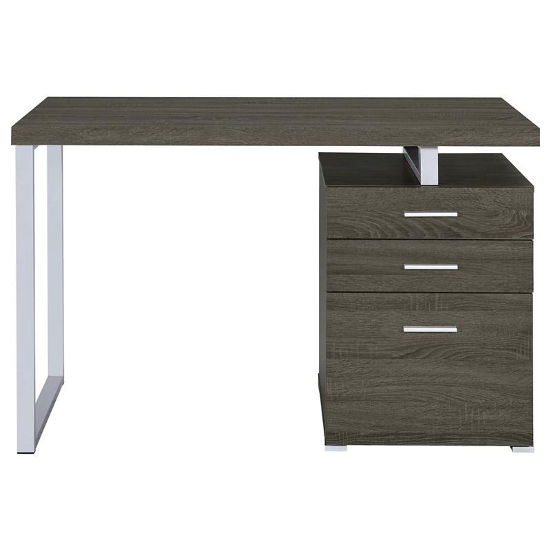 Large Picture of Coaster Furniture Brennan 800520 47-inch 3-Drawer Office Computer Desk - Weathered Grey