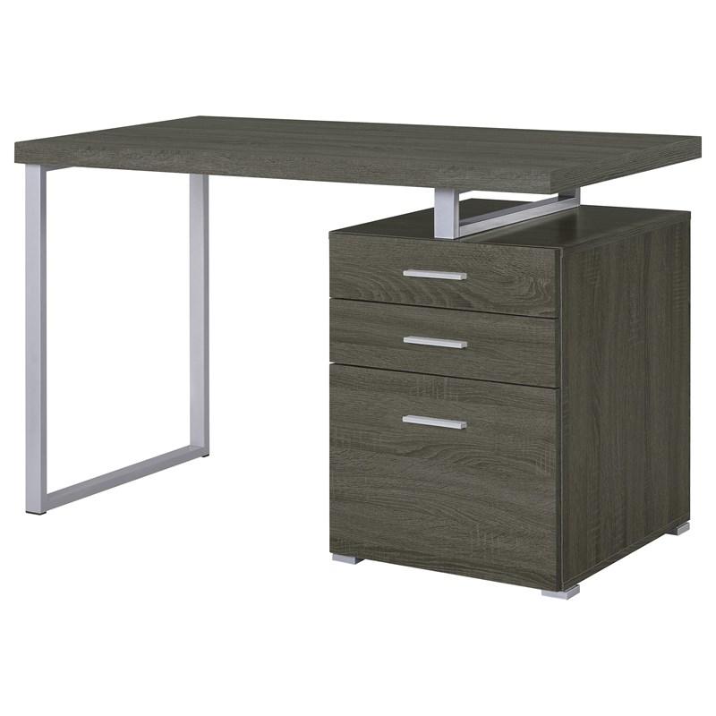 Large Picture of Coaster Furniture Brennan 800520 47-inch 3-Drawer Office Computer Desk - Weathered Grey