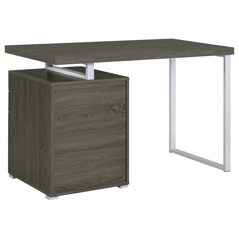 Large Picture of Coaster Furniture Brennan 800520 47-inch 3-Drawer Office Computer Desk - Weathered Grey