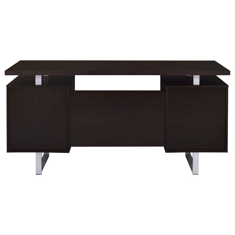 Large Picture of Coaster Furniture Lawtey 801521 60-inch 2-Drawer Office Computer Desk - Cappuccino