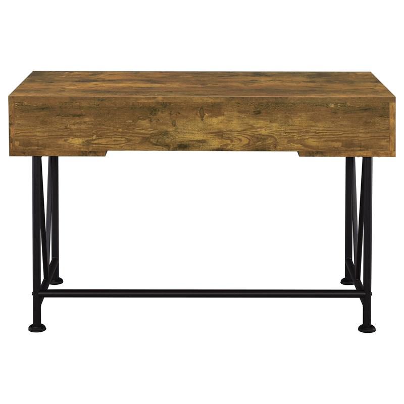 Large Picture of Coaster Furniture Analiese 801541 47-inch 3-Drawer Writing Desk - Rustic Nutmeg