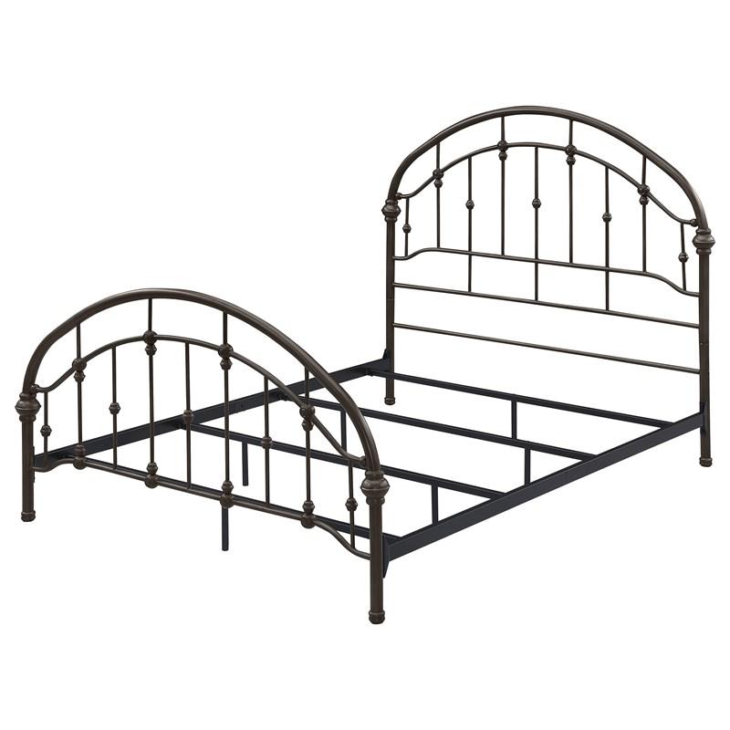 Large Picture of Coaster Furniture Rowan 300407Q Metal Queen Open Frame Bed - Dark Bronze
