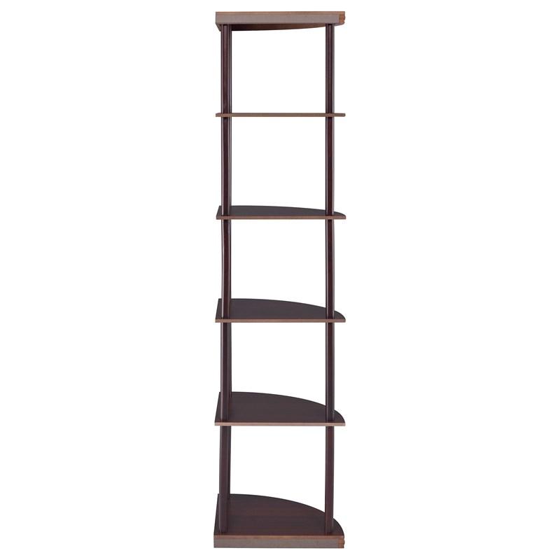 Large Picture of Coaster Furniture Bonwick 800279 72-inch 5-shelf Corner Bookshelf - Cappuccino