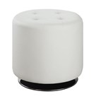 Coaster Furniture Bowman 500554 Round Upholstered Tufted Swivel Ottoman - White