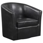 Coaster Furniture Turner 902098 Upholstered Barrel Back Swivel Chair - Dark Brown