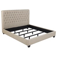 Coaster Furniture Chloe 300007KE Upholstered Eastern King Panel Bed - Oatmeal (Beds - King)