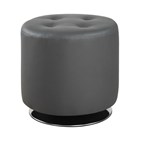 Coaster Furniture Bowman 500555 Round Upholstered Tufted Swivel Ottoman - Grey