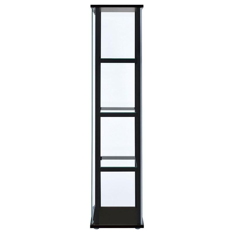 Large Picture of Coaster Furniture Cyclamen 950171 4-shelf Clear Glass Curio Display Cabinet - Black