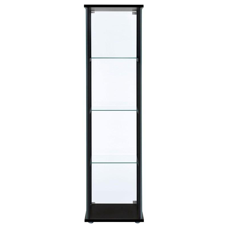 Large Picture of Coaster Furniture Cyclamen 950171 4-shelf Clear Glass Curio Display Cabinet - Black