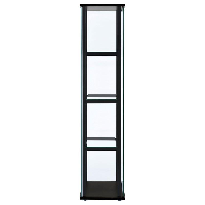 Large Picture of Coaster Furniture Cyclamen 950171 4-shelf Clear Glass Curio Display Cabinet - Black