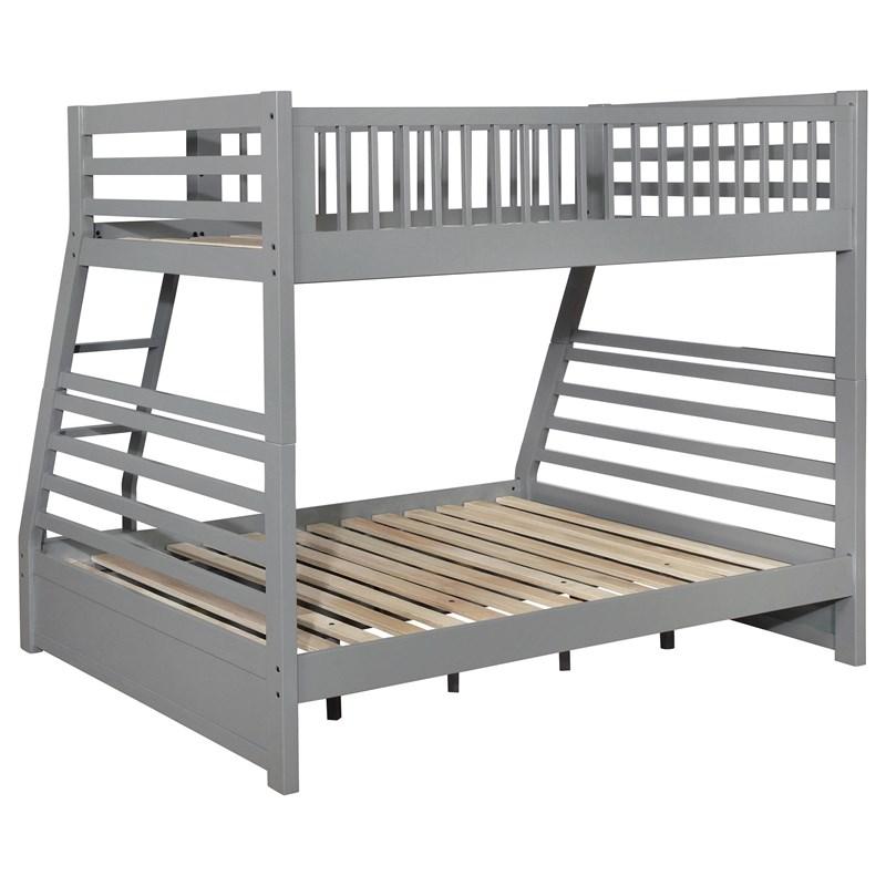 Large Picture of Coaster Furniture Ashton 460182 2-Drawer Wood Twin Over Full Bunk Bed - Grey