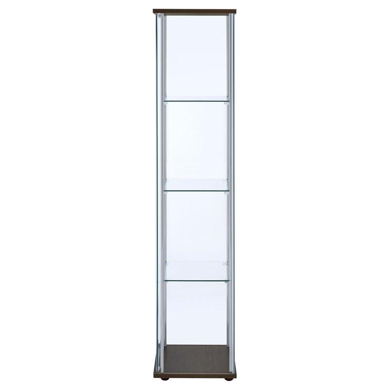 Large Picture of Coaster Furniture Bellatrix 950172 4-shelf Clear Glass Curio Cabinet - Cappuccino