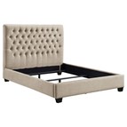 Coaster Furniture Chloe 300007Q Upholstered Queen Panel Bed - Oatmeal