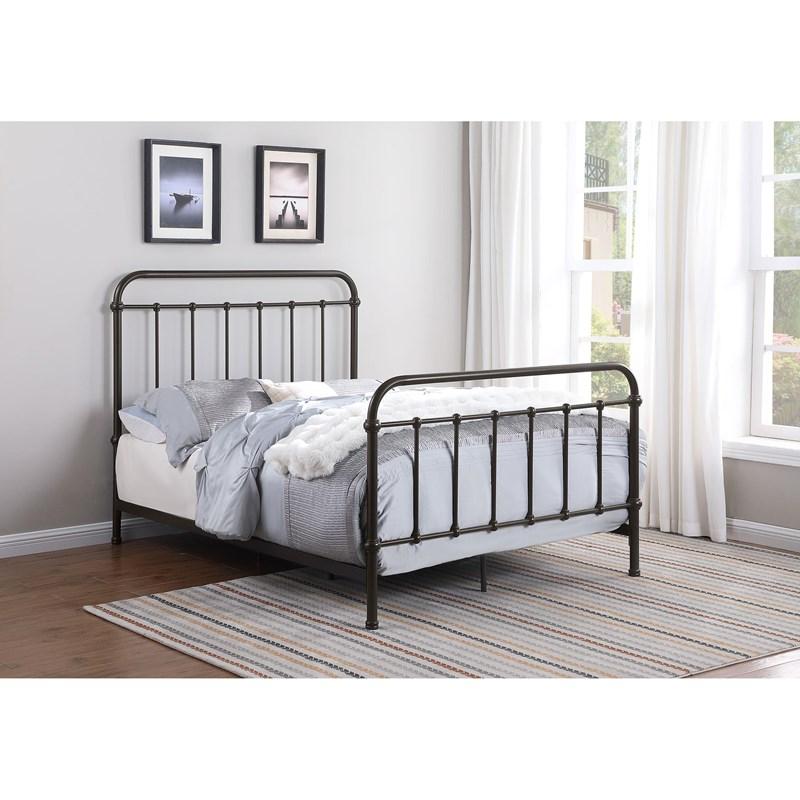 Large Picture of Coaster Furniture Livingston 300399F Metal Full Open Frame Bed - Dark Bronze
