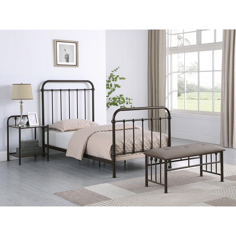 Large Picture of Coaster Furniture Livingston 300399F Metal Full Open Frame Bed - Dark Bronze