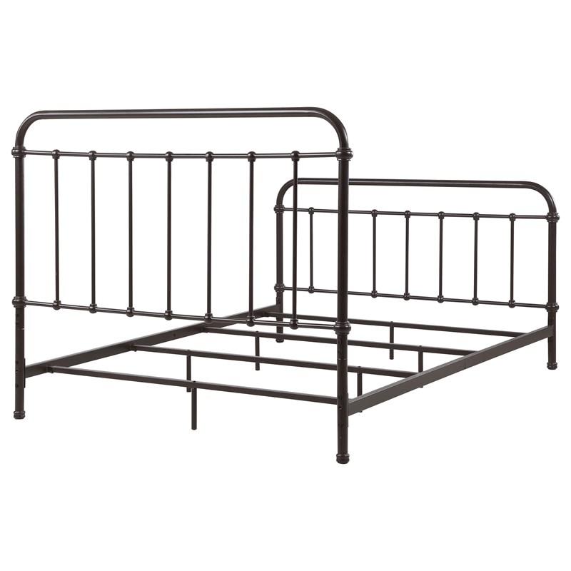 Large Picture of Coaster Furniture Livingston 300399Q Metal Queen Open Frame Bed - Dark Bronze