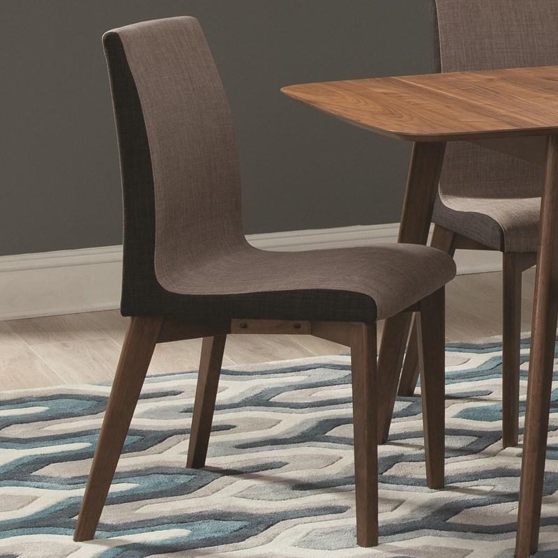 Large Picture of Coaster Furniture Redbridge 106592 Upholstered Dining Side Chair - Walnut