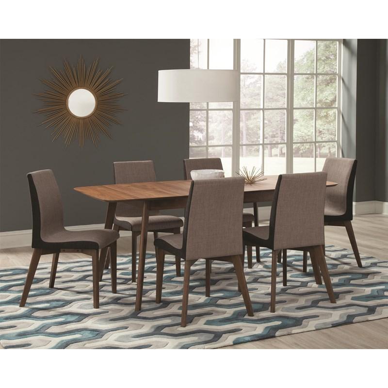 Large Picture of Coaster Furniture Redbridge 106592 Upholstered Dining Side Chair - Walnut