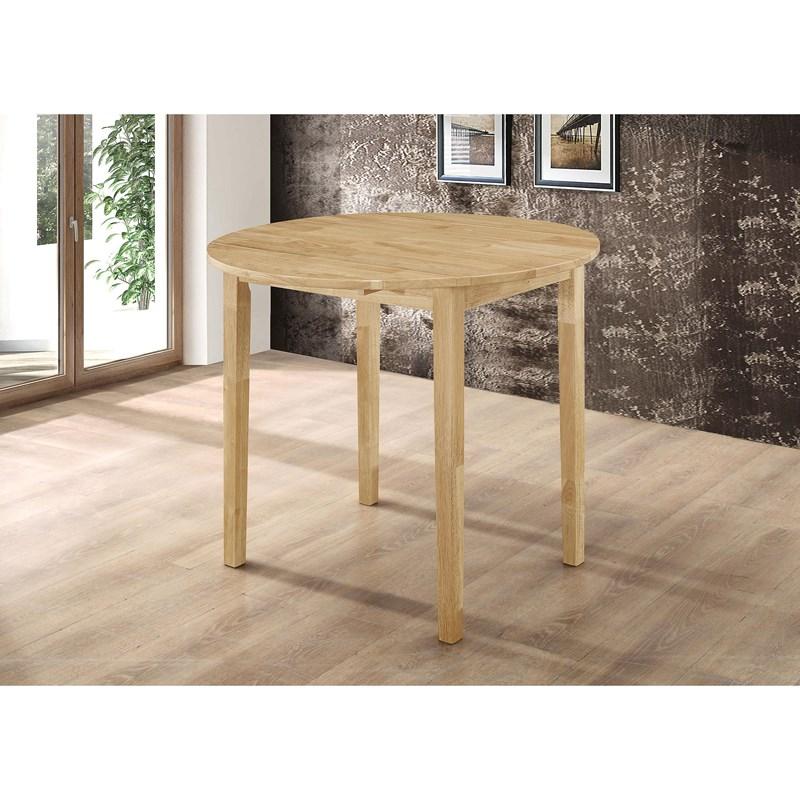 Large Picture of Coaster Furniture Bucknell 130006 3-piece Round Drop Leaf Dining Table Set - Natural