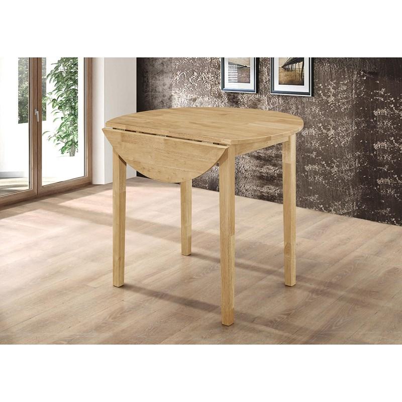 Large Picture of Coaster Furniture Bucknell 130006 3-piece Round Drop Leaf Dining Table Set - Natural