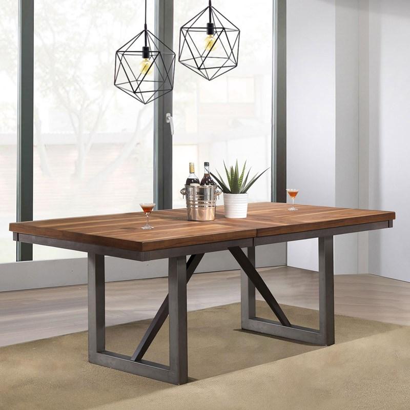 Large Picture of Coaster Furniture Spring Creek 106581 77-inch Extension Dining Table - Natural Walnut